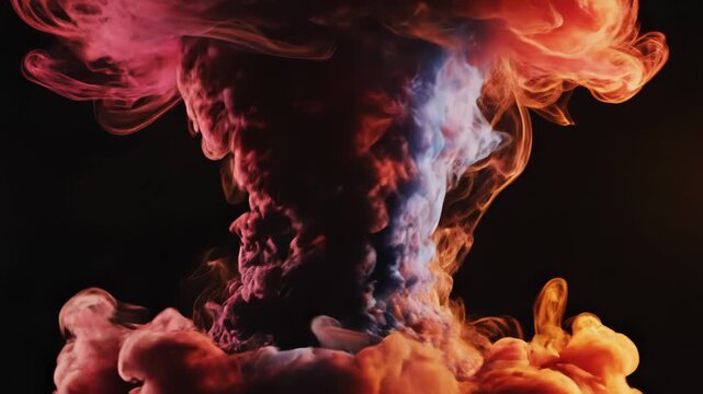 Vibrant colorful smoke on black background approximately ninety seven chars