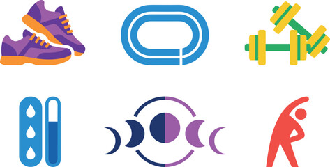 Obraz premium Set of sport and fitness icons for health and wellness