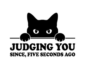 Fototapeta premium Funny cat peeking over line judging you since five seconds ago