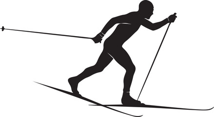 Fototapeta premium Olympic sports: Cross-Country Skiing Silhouette – Nordic Ski Athlete Vector