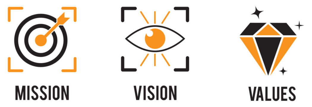Mission vision values icon design, Business vision presentation. eps 10