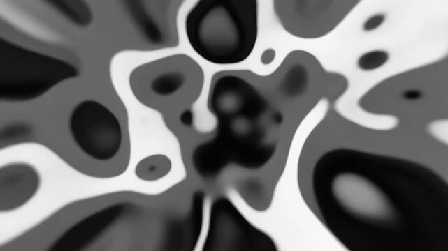 A grayscale liquid pattern flows through a dark background, creating an organic and dynamic visual effect for design or technology use