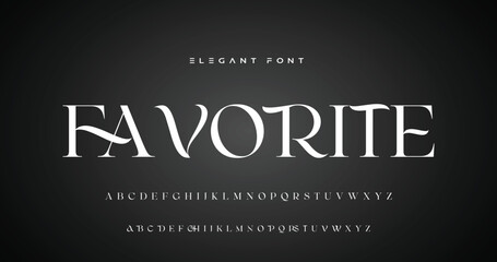 Obraz premium Lettering Minimalist Fashion. Elegant alphabet letters serif font and number. Typography fonts regular uppercase, lowercase.