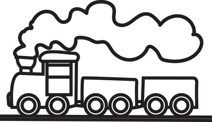 Simple Line Art Illustration of a Small Bicycle for Kids Coloring Book and Minimalist Icon Design