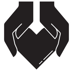 Hand with heart shape line  icon. hands holding heart icon. card icon set. vector illustration eps 10