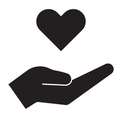 Hand with heart shape line  icon. hands holding heart icon. card icon set. vector illustration eps 10