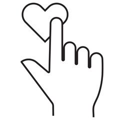Hand with heart shape line  icon. hands holding heart icon. card icon set. vector illustration eps 10