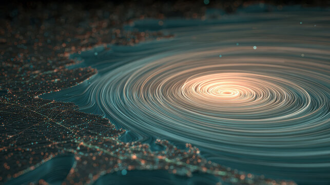 Hurricane storm cyclone spiral vortex swirl ocean coast glowing swirl hurricane storm cyclone spiral vortex swirl ocean coast glowing eye abstract