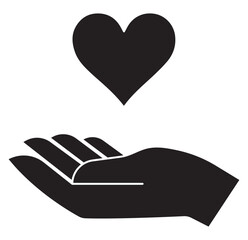 hands holding heart care icon set. minimalist line art vector for love, giving, and kindness symbol