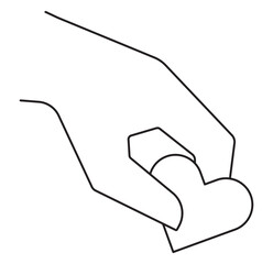 Hand with heart shape icon eps 10