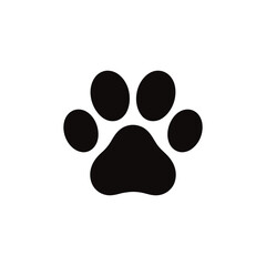 Animal paw print dog cat vector icon, simple footprint illustration representing pets and animals, ideal for pet grooming businesses, pet food packaging, animal welfare campaigns and friendly branding