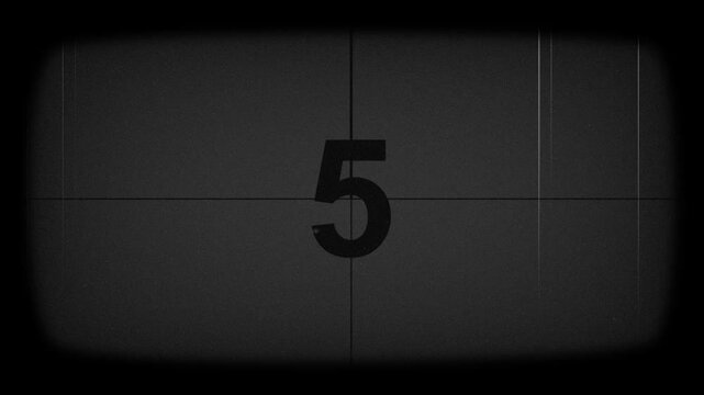 old movie film countdown 4K video resolution with vintage effect. 10 second timer countdown.