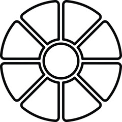 Obraz premium A simple black and white outline diagram depicting a circular data visualization divided into eight sections