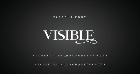 Fototapeta premium Lettering Minimalist Fashion. Elegant alphabet letters serif font and number. Typography fonts regular uppercase, lowercase.