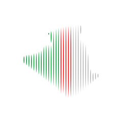 Obraz premium algeria map vector logo icon border