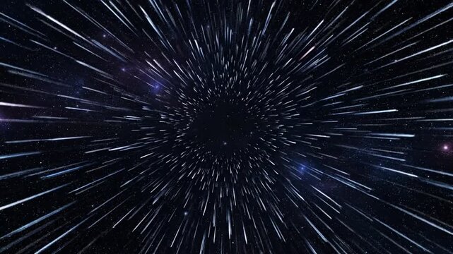 Cosmic Warp Speed Tunnel Through Stars and Nebula, Space Travel