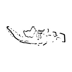Naklejka premium Indonesia map vector logo icon border
