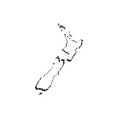 New Zealand map vector logo icon border