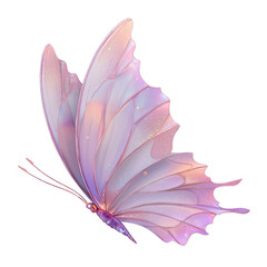 Iridescent Pink and Purple Butterfly PNG graphic image isolated on a transparent background