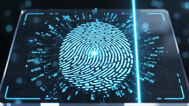 Digital Fingerprint Scan Futuristic Technology Biometric Security Identification