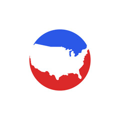 Obraz premium united states of america us map vector logo icon border