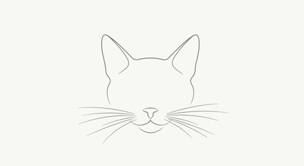 Obraz premium minimalist cat face drawing