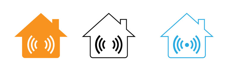 Smart home icons with wi fi symbols © Raju