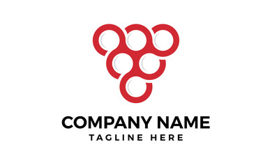 red grape logo vector design template