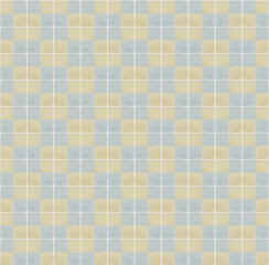 Fototapeta premium Abstract watercolor geometrical background, retro style seamless pattern in beige and blue tones
