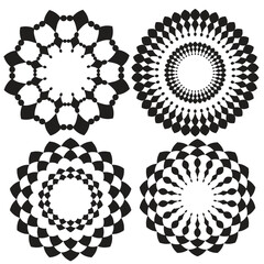 Set of overlapping flower petal icons