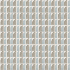 Abstract watercolor geometrical background, retro style seamless pattern in beige and blue tones