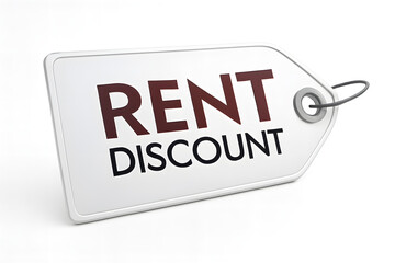 Rent discount price tag: an appealing offer for reduced rental costs and savings.