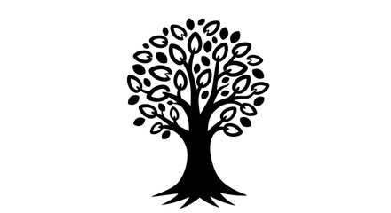 Obraz premium A simple yet elegant graphic design representing a stylized tree with a lush, full canopy