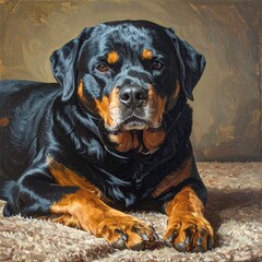 Obraz premium „Der alte Hund“ – Rottweiler im Ruhestand
