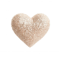 Rose gold sequin heart symbolizing love, romance, valentine's day, and celebration on transparent background