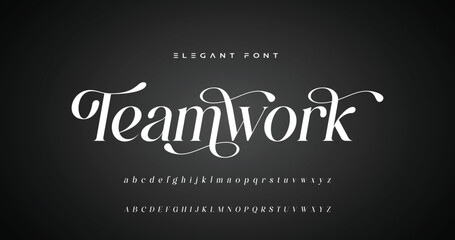 Fototapeta premium Elegance Luxury wedding alphabet font. Typography elegant classic lettering serif fonts decorative vintage retro for logo. vector illustration