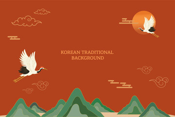 Korean traditional background illustration