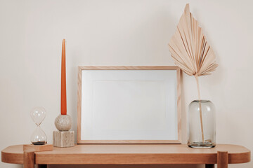 Elegant Decorative Setup, Chic Table Centerpiece Arrangement, Stylish Display Featuring Candles And Flowers