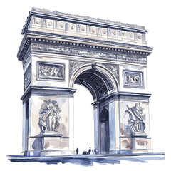 Obraz premium Arc de Triomphe. Arc de Triomphe watercolor vector illustration