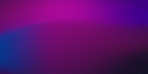 Fototapeta premium Dark grainy color gradient background, purple red orange blue black colors banner poster cover abstract design;. Defocused blue pink color gradient glow flecks bright abstract effect layer.