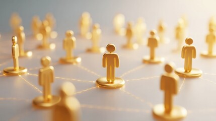 Obraz premium Abstract Illustration of a Network of Interconnected People Representing Social Connections and Collaboration in a Digital World