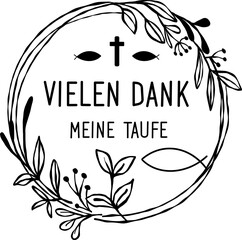 Vielen Dank,Meine Taufe. .Dankeskarten f&uuml;r die Taufe an Pfarrer, Familie & Freunde mit christlichen & weltlichen Motiven, Religi&ouml;se Motive.