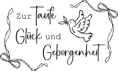 Zur Taufe Gl&uuml;ck und Geborgenheit. Liebevolle Gl&uuml;ckw&uuml;nsche zur Taufe. Taufgl&uuml;ckw&uuml;nsche Karte f&uuml;r das getaufte Kind mit christlichen & weltlichen Motiven, Religi&ouml;se Motive  f&uuml;r Jungs & M&auml;dchen.