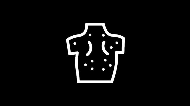 Abstract icon representing a human torso with a rash or skin irritation on the back