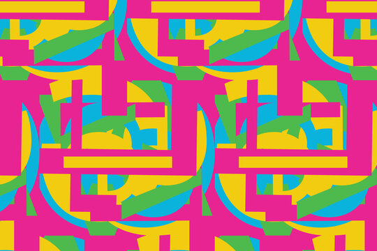 Neon Pop Abstract Vector Artwork