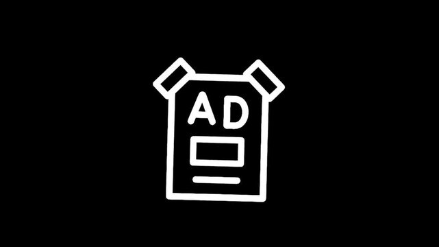 Simple hand-drawn icon of an advertisement poster taped to a surface