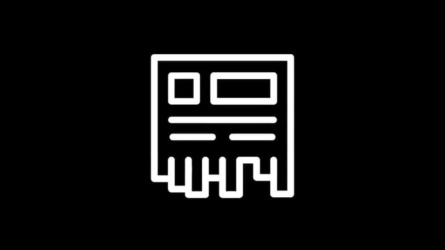 White outline icon of a tear-off flyer on a black background