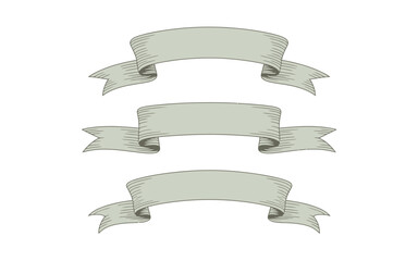 Obraz premium Set of three blank ribbons banners for decoration or text.
