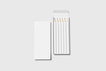 Blank pencils box for mockup - 3D Illustration