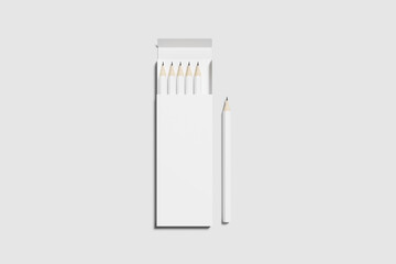 Blank pencils box for mockup - 3D Illustration